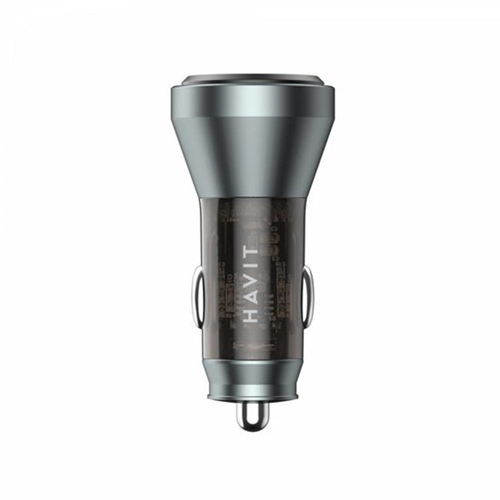 Chargeur Auto HAVIT CC2017, 45W, 3A, 1 x USB-A - 1 x USB-C, Noir Bleu