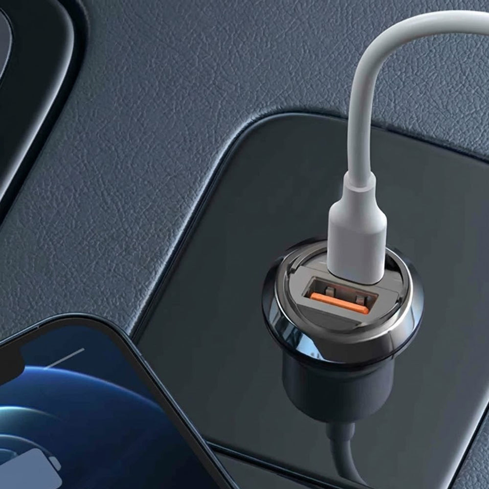 Chargeur de voiture Lito IN-C03, 30W, 3A, 1 x USB-A - 1 x USB-C, Gris