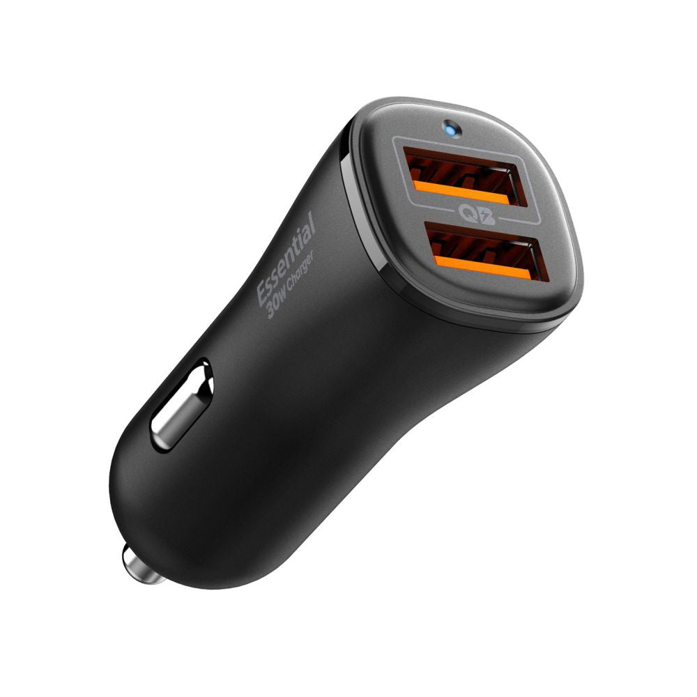 Chargeur de voiture Spigen EV302 Essential, 30W, 3A, 2 x USB-A, Noir ACP08700