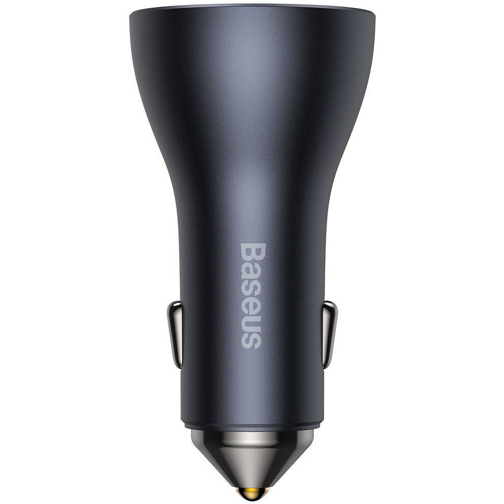 Chargeur de voiture Baseus Golden Contactor Pro, 65W, 3A, 1 x USB-A - 2 x USB-C, Gris CGJP010013