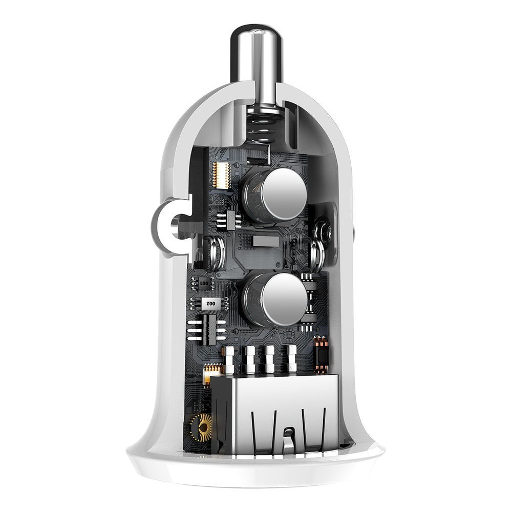 Autoladegerät Baseus Grain Pro, 24W, 2,4A, 2 x USB-A, Weiß CCALLP-02