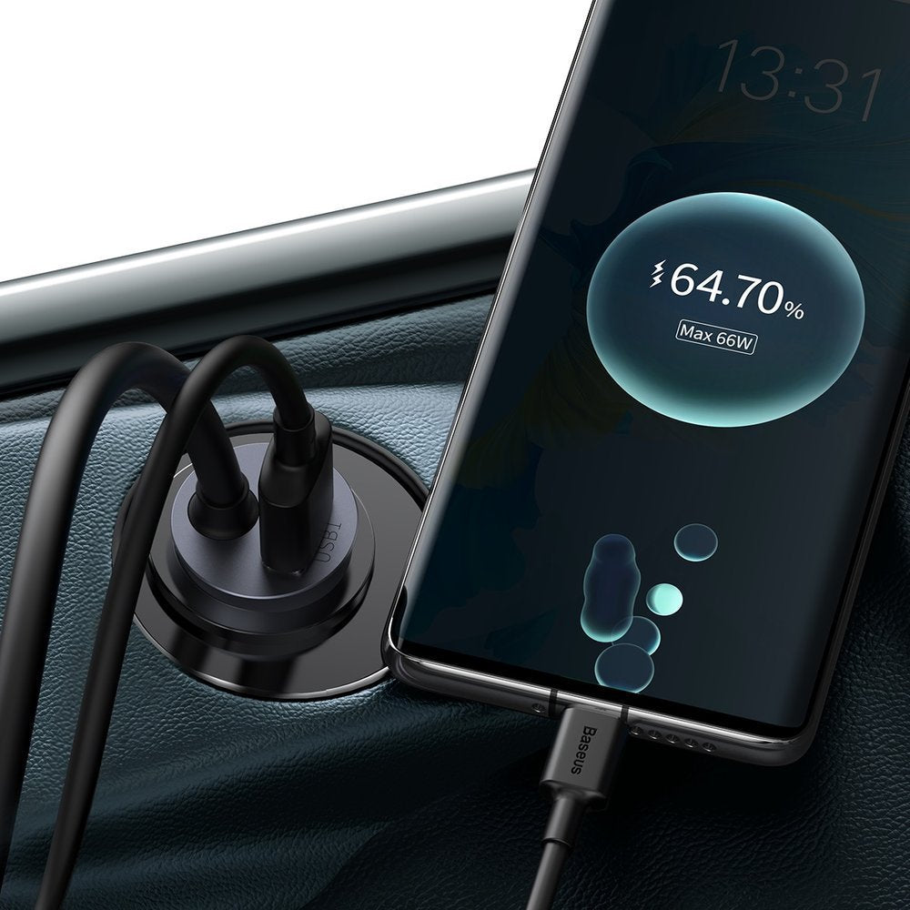 Auto-Ladegerät Baseus Share Together, 120W, 3A, 3 x USB-A - 1 x USB-C, Grau CCBT-B0G