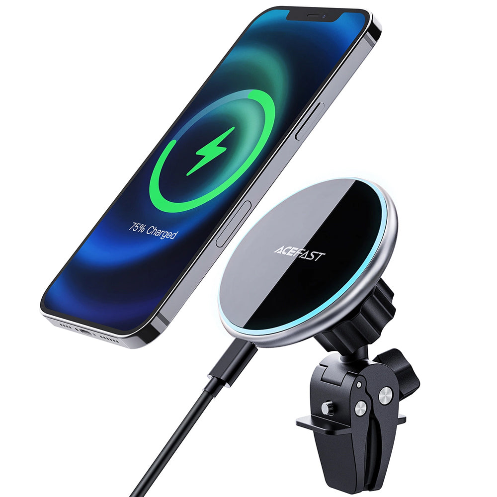 Chargeur Auto Sans Fil Acefast D3, 15W, 1.67A, Argenté
