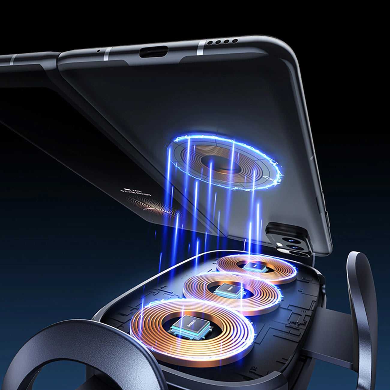 Baseus LightChaser Kfz-Wireless-Ladegerät, 15W, 1.67A, Schwarz, Wiederverpackt C40355901111-00