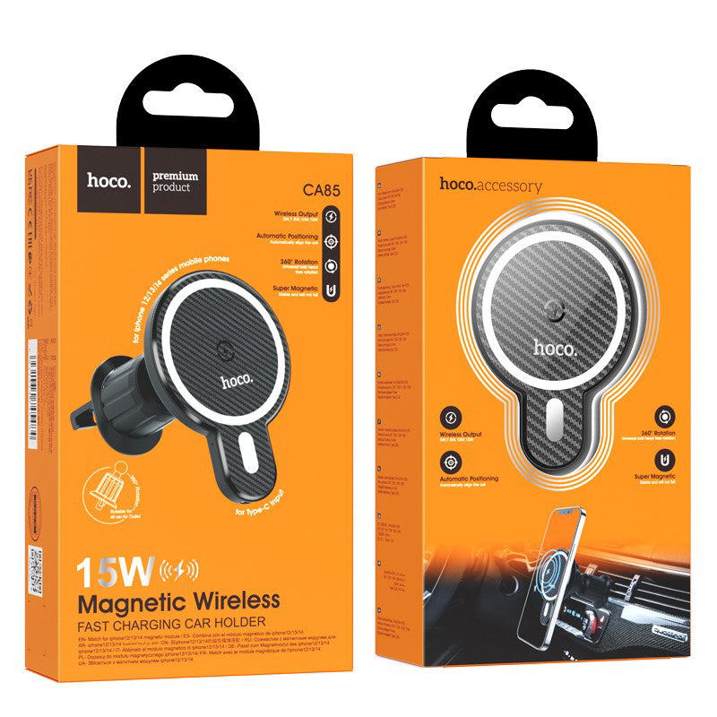 Kfz-Wireless-Ladegerät HOCO CA85, 15W, 1.67A, Schwarz
