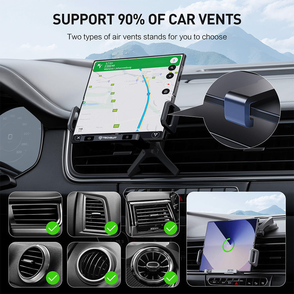 Chargeur Auto Sans Fil Techsuit SW1 ModoDock, 15W, 1.67A, Noir