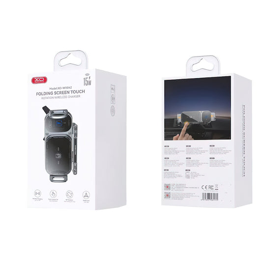 Chargeur Auto Sans Fil XO Design WX041, 15W, 1.67A, Noir