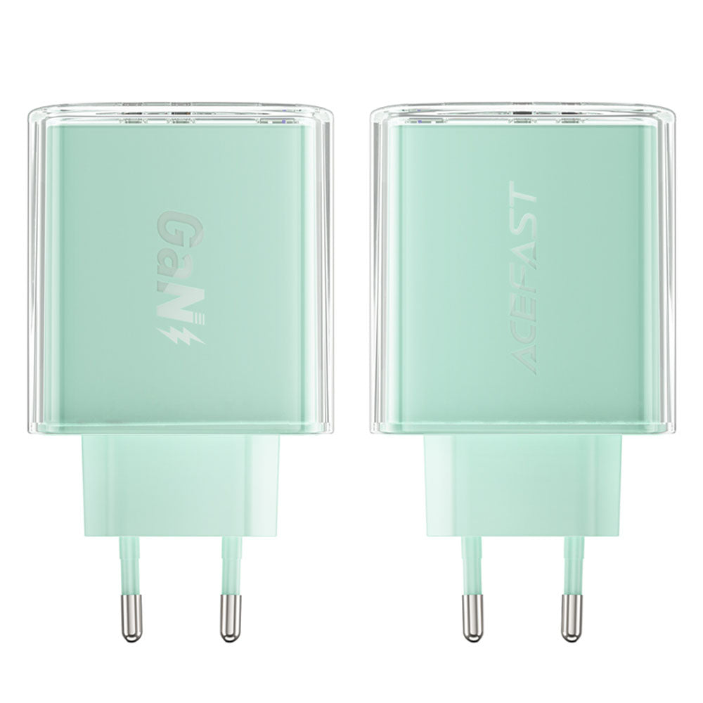 Chargeur Réseau Acefast A45 Exploration, 65W, 3.25A, 1 x USB-A - 2 x USB-C, Vert