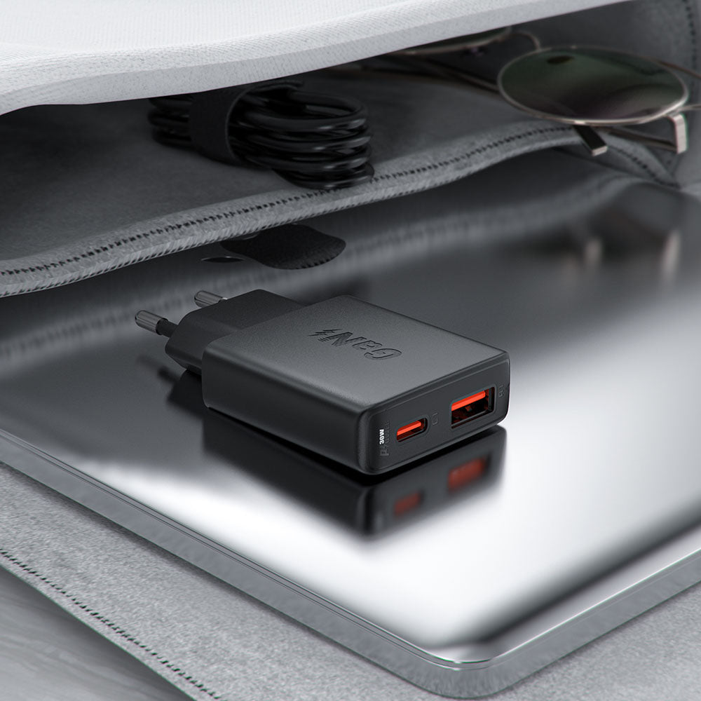 Chargeur Réseau Acefast A69, 30W, 3A, 1 x USB-A - 1 x USB-C, Noir
