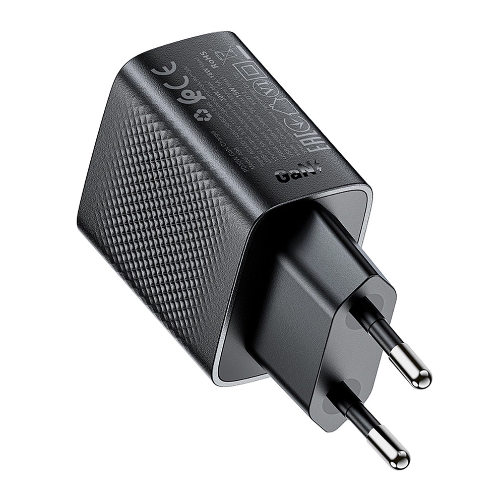 Chargeur réseau Acefast A98, 30W, 3A, 1 x USB-A - 1 x USB-C, Noir