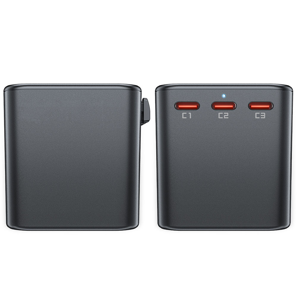 Acefast Travel Z1 Netzladegerät, 75W, 3.35A, 2 x USB-A - 3 x USB-C, Schwarz