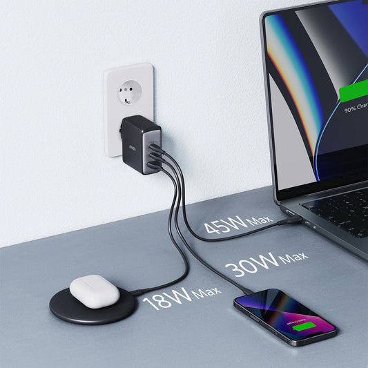 Netzwerk-Ladegerät Anker 736 Nano II, 100W, 3A, 1 x USB-A - 2 x USB-C, Schwarz A2145G11