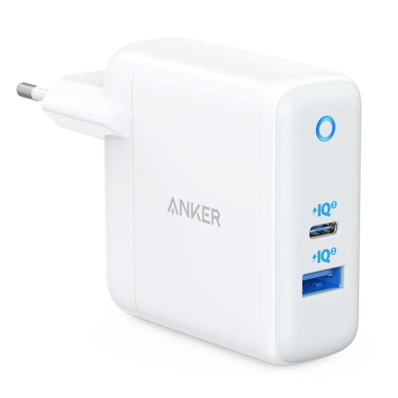 Chargeur réseau Anker PowerPort PD+ 2, 35W, 3A, 1 x USB-A - 1 x USB-C, Blanc A263636G21