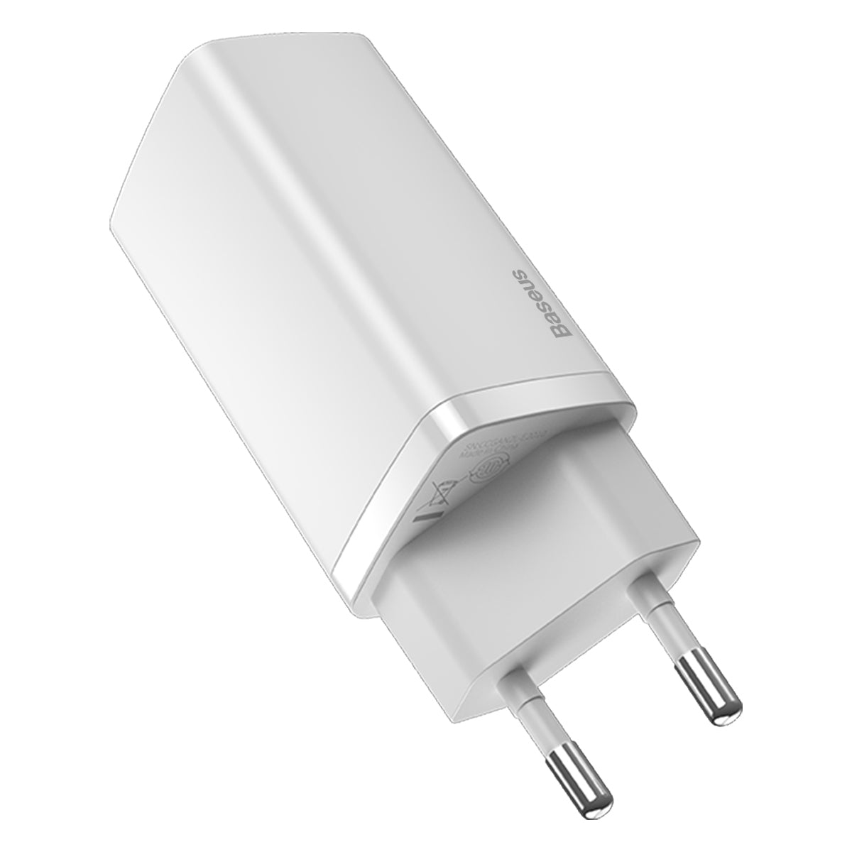 Network Charger Baseus GaN2 Lite, 65W, 3A, 1 x USB-A - 1 x USB-C, White CCGAN2L-B02