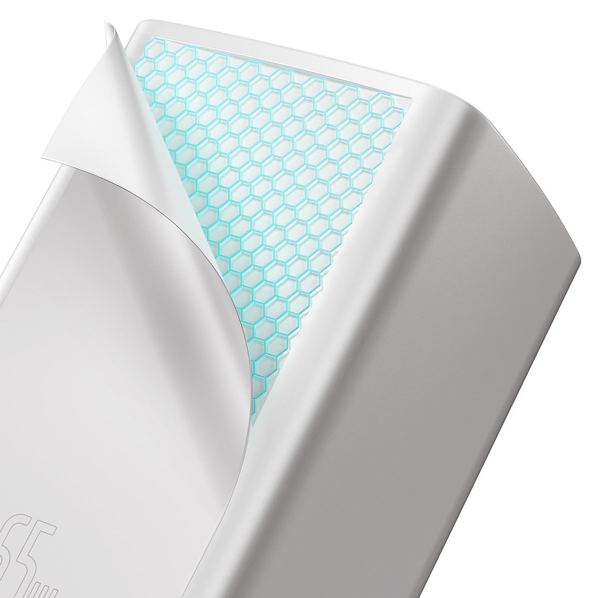Network Charger Baseus GaN2 Lite, 65W, 3A, 1 x USB-A - 1 x USB-C, White CCGAN2L-B02