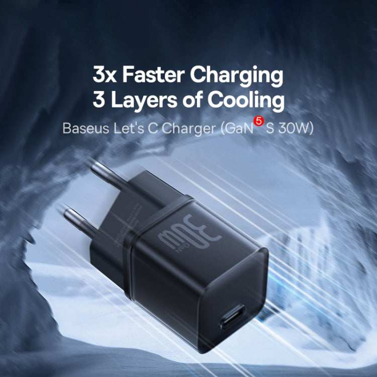 Baseus GaN5S Netzwerk-Ladegerät GaN5S, 30W, 3A, 1 x USB-C, Schwarz P10162504113-00