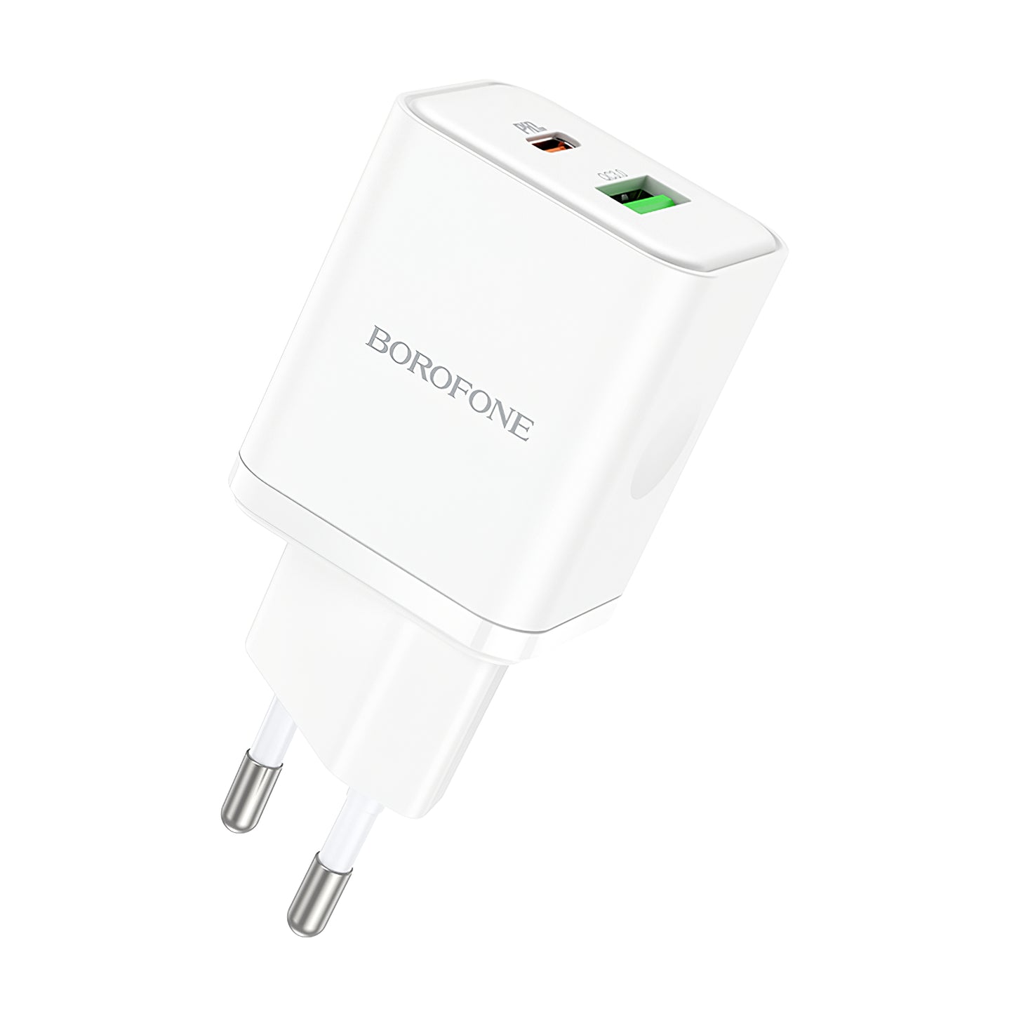Netzwerk-Ladegerät Borofone BN7, 20W, 3A, 1 x USB-A - 1 x USB-C, Weiß