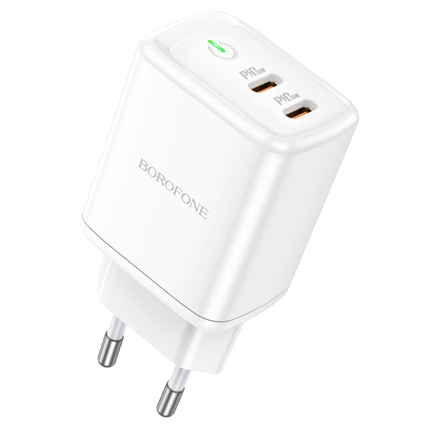 Chargeur réseau Borofone BN9, 35W, 3A, 2 x USB-C, blanc