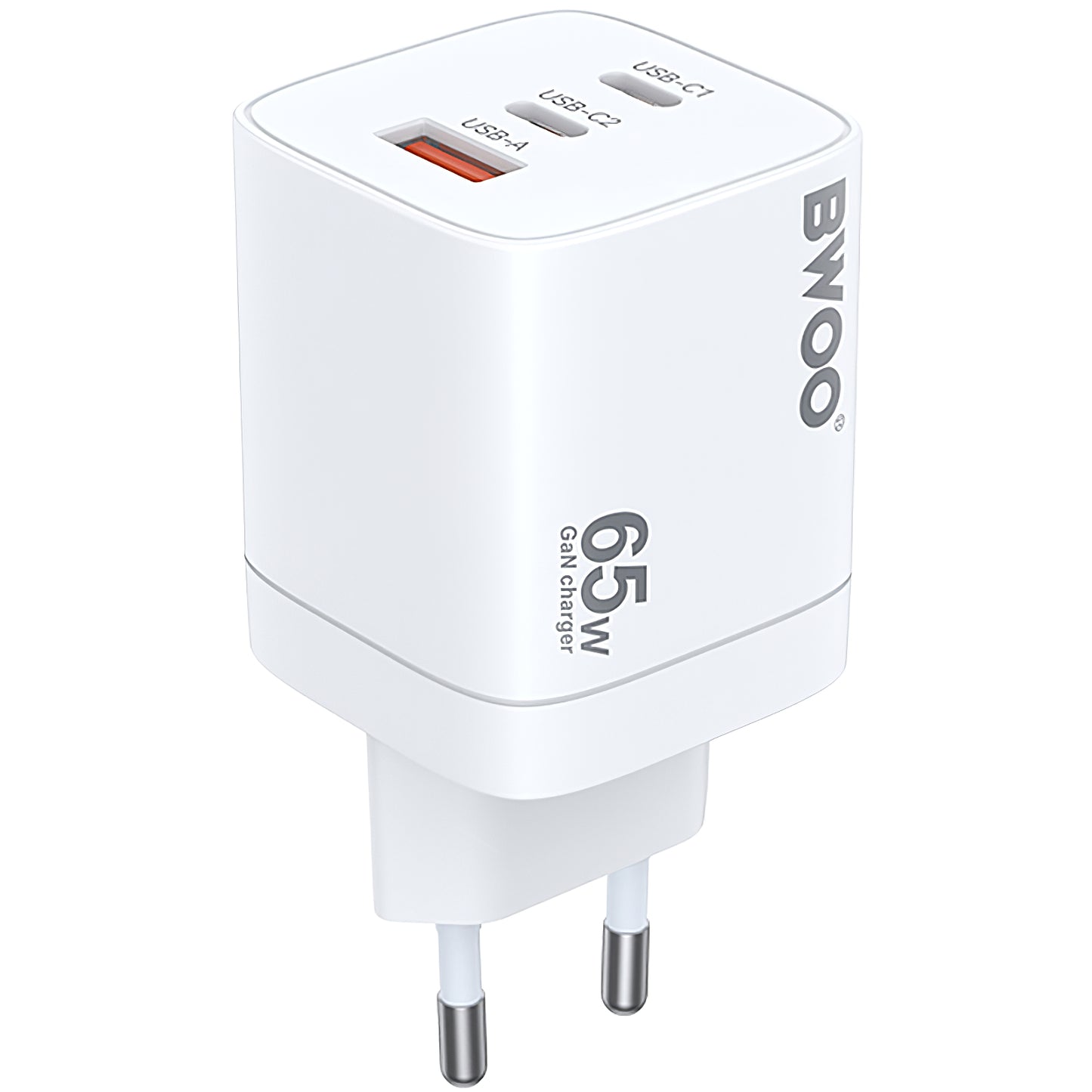Netzladegerät BWOO CDA147, 65W, 4.5A, 1 x USB-A - 2 x USB-C, Weiß
