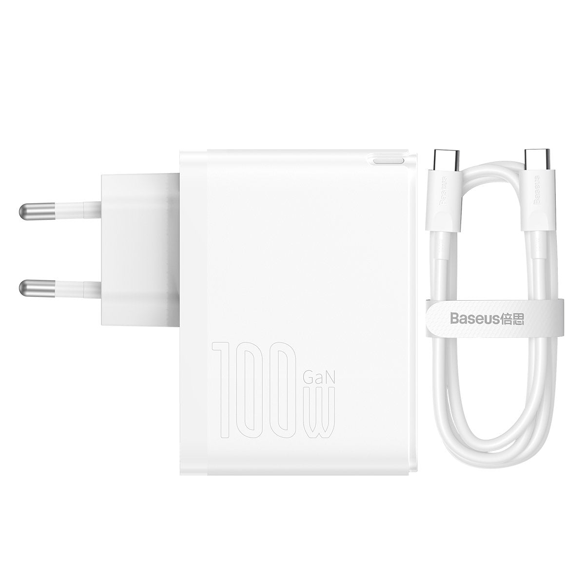Netzladegerät mit USB-C Kabel Baseus GaN5 Pro, 100W, 3A, 1 x USB-A - 1 x USB-C, Weiß CCGP090202