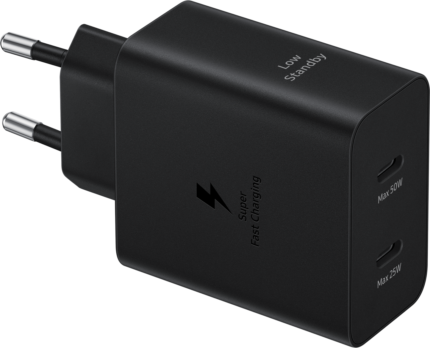 Samsung Netzwerk-Ladegerät mit USB-C Kabel, 50W, 3A, 2 x USB-C, Schwarz EP-T5020XBEGEU