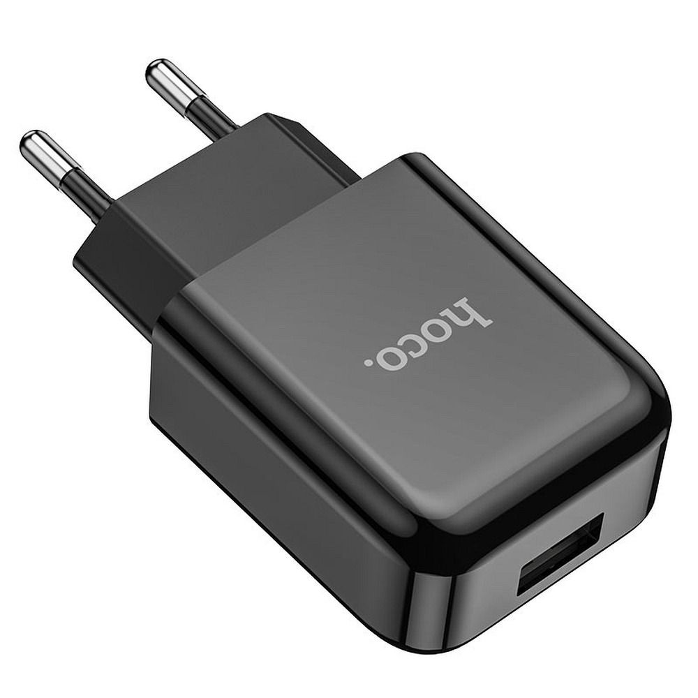 Chargeur réseau avec câble USB-C HOCO N2, 10W, 2A, 1 x USB-A, Noir