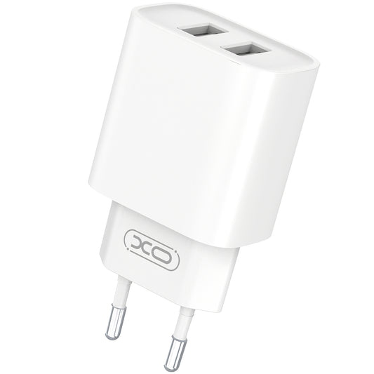 XO Design XO Design BPCE02C Chargeur réseau avec câble USB-C, 10,5 W, 2,1 A, 2 x USB-A, blanc