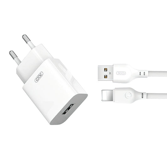 Chargeur Réseau avec Câble Lightning XO Design L99, 12W, 2.4A, 1 x USB-A, Blanc