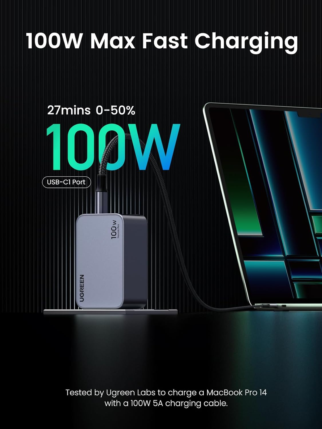 UGREEN X757 Nexode Pro USB-C Kabel Netzwerk-Ladegerät, 100W, 3A, 1 x USB-A - 2 x USB-C, Grau