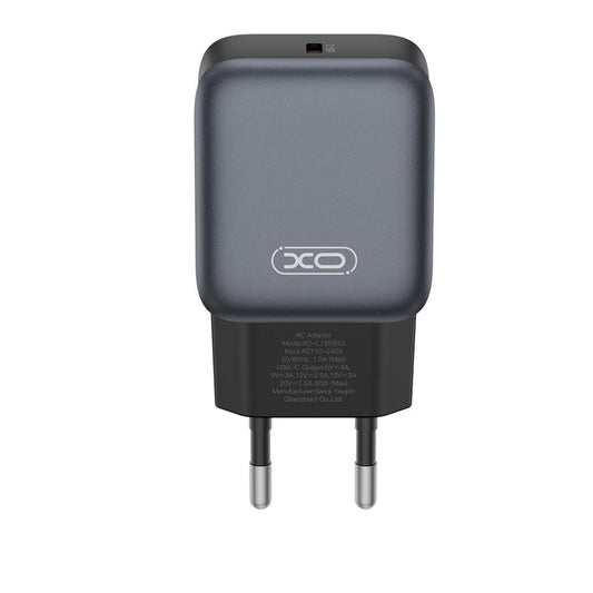 Chargeur réseau avec câble Lightning XO Design L155, 30W, 3A, 1 x USB-C, Noir