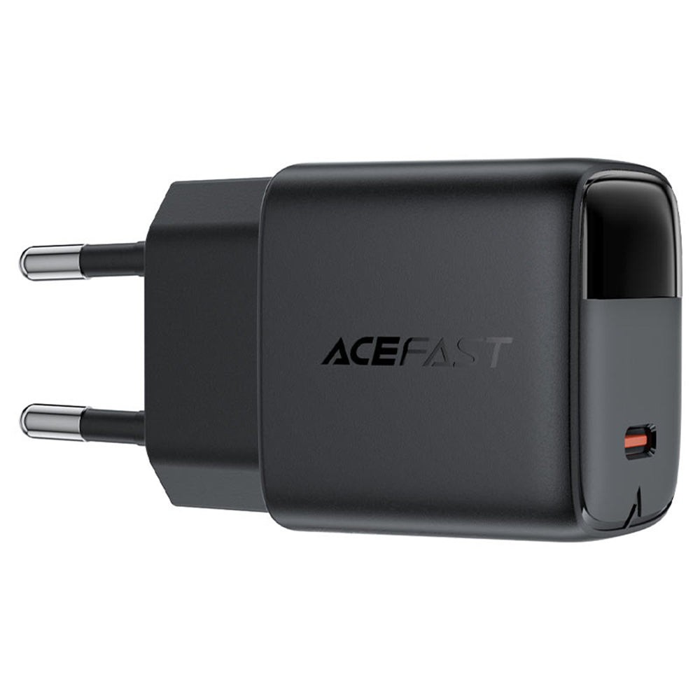 Chargeur réseau avec câble USB-C Acefast A113 Display, 20W, 3A, 1 x USB-C, Noir