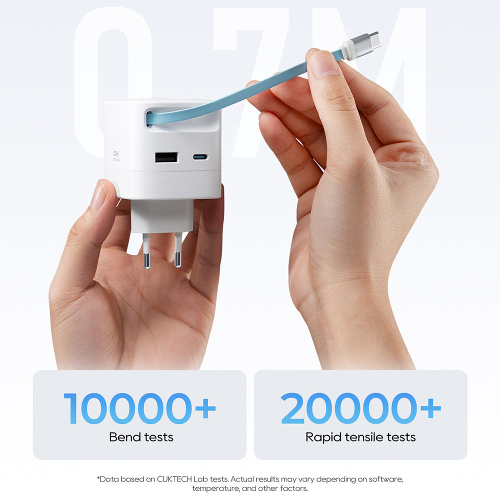 Netzteil mit USB-C-Kabel Cuktech, 67W, 3,25A, 1 x USB-A - 1 x USB-C, Weiß CUKA653WEUWT