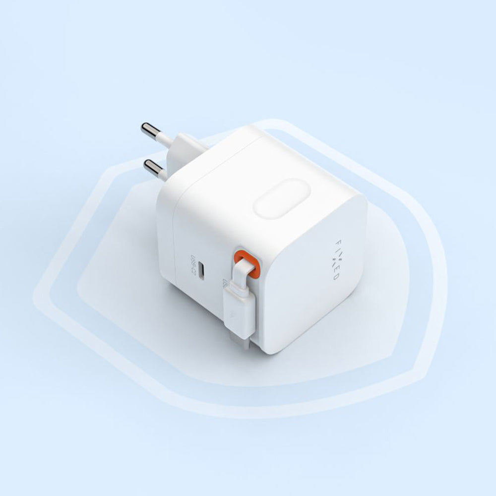Chargeur réseau avec câble USB-C Fixed, 65W, 3.25A, 1 x USB-C, Noir
