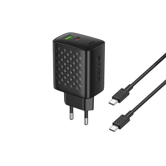 Chargeur réseau avec câble USB-C Lito LC24T, 65W, 3.25A, 1 x USB-A - 1 x USB-C, Noir