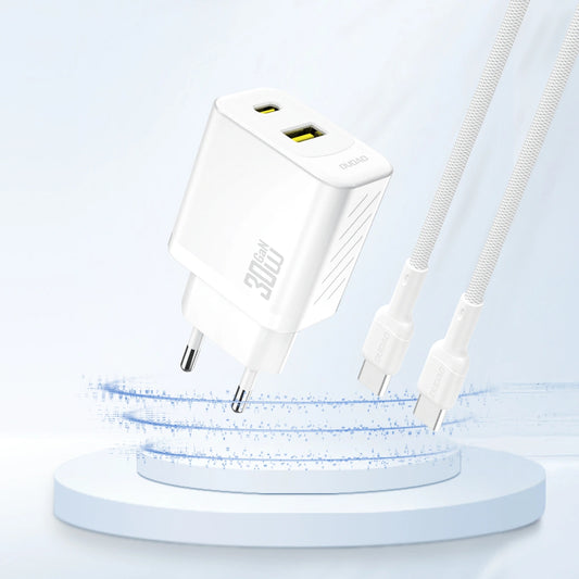 Netzladegerät Dudao A27TEU, 30W, 3A, 1 x USB-A - 1 x USB-C, Weiß