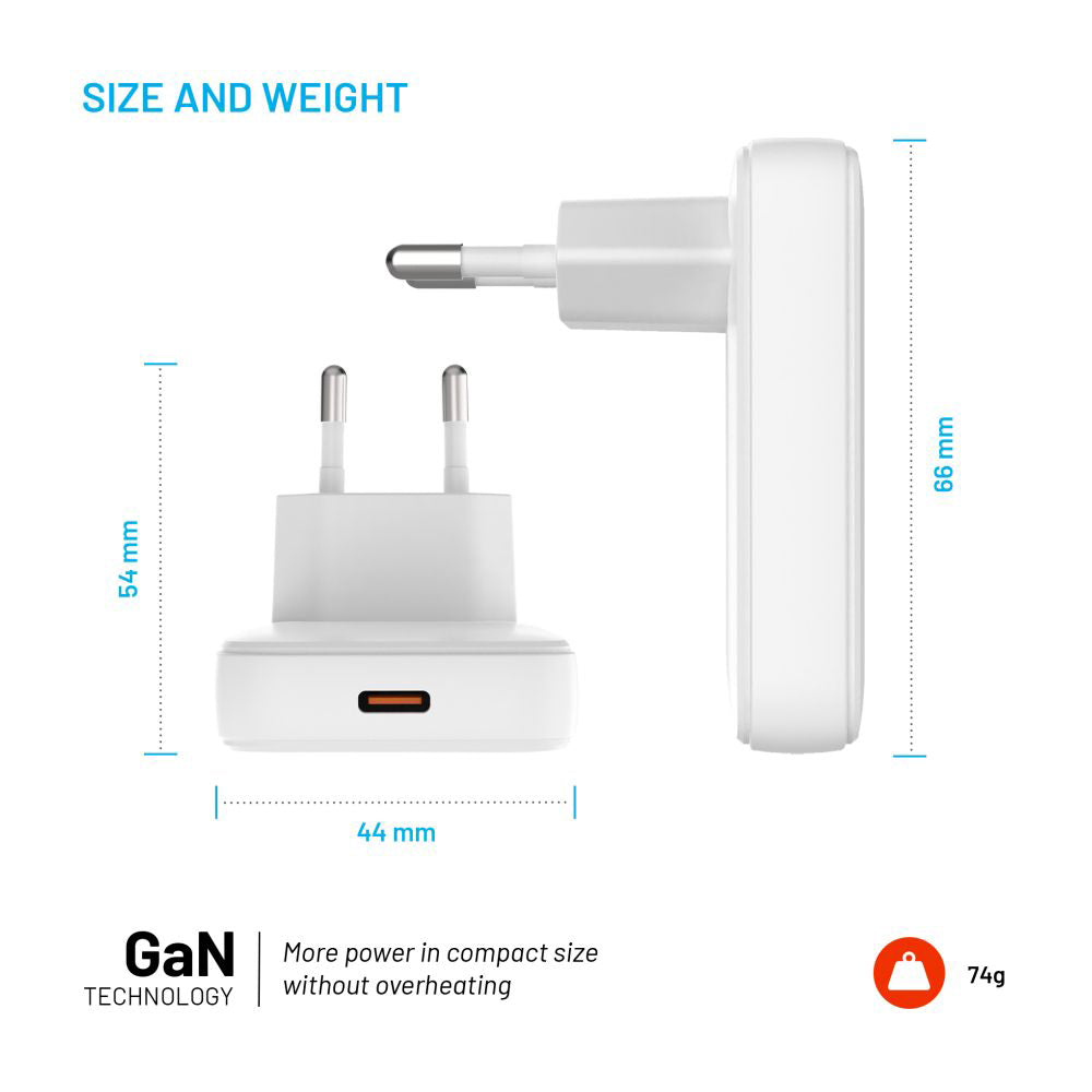 Chargeur Réseau Fixed, 30W, 3A, 1 x USB-C, Blanc