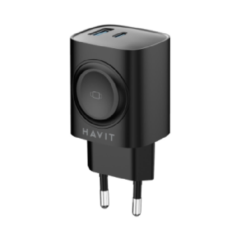 Chargeur Réseau HAVIT UC132 2en1, 22W, 3A, 1 x USB-A - 1 x USB-C, Noir