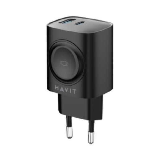 Netzladegerät HAVIT UC132 2in1, 22W, 3A, 1 x USB-A - 1 x USB-C, Schwarz