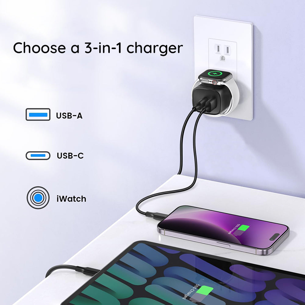 Chargeur Réseau HAVIT UC132 2en1, 22W, 3A, 1 x USB-A - 1 x USB-C, Noir