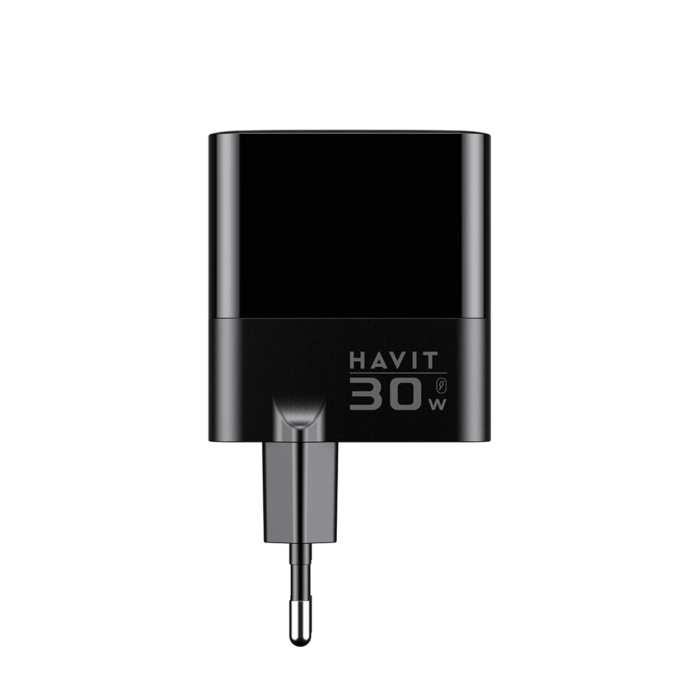 Chargeur Réseau HAVIT UCLE001, 30W, 3A, 2 x USB-A - 1 x USB-C, Noir