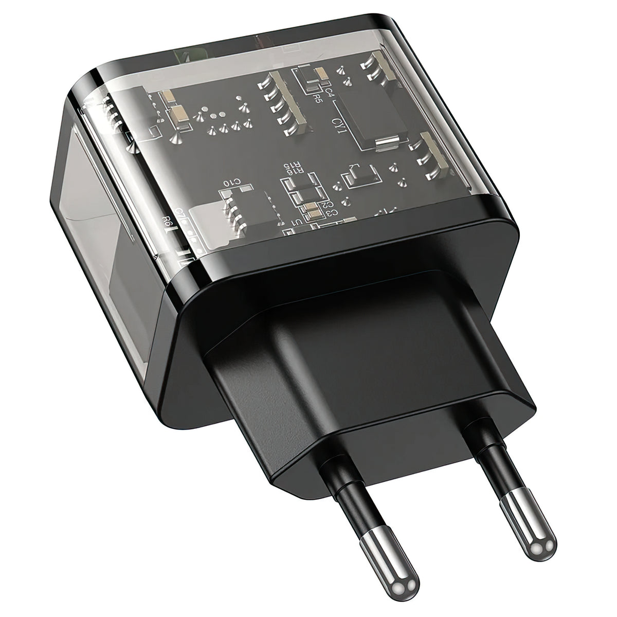 Netzladegerät HOCO N34, 20W, 3A, 1 x USB-A - 1 x USB-C, Transparent