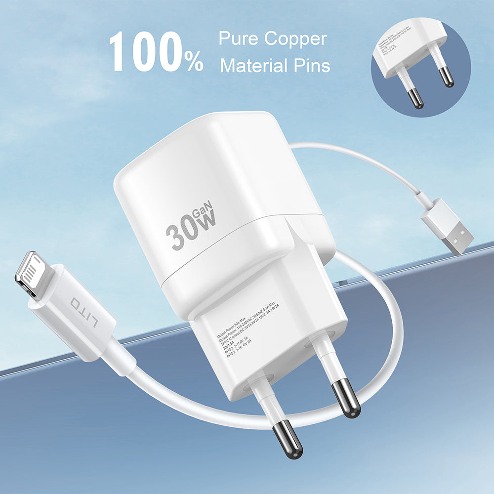 Lito LC11 Network Charger, 30W, 3A, 1 x USB-C, White