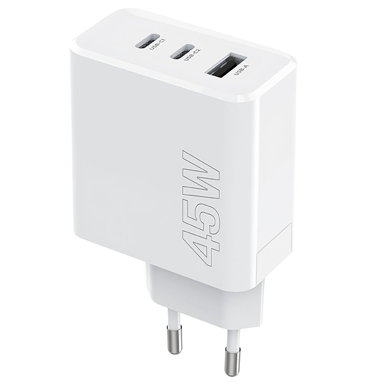Chargeur réseau MaXlife MXTC-07-45ACC, 45W, 3A, 1 x USB-A - 2 x USB-C, blanc