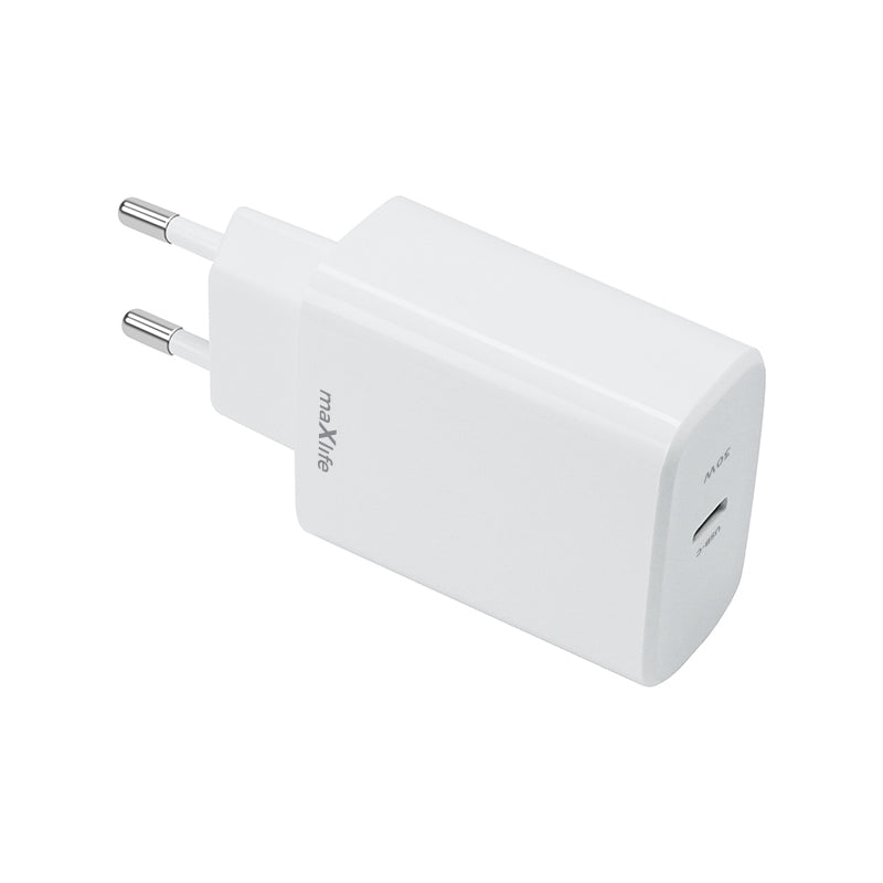 Chargeur réseau MaXlife MXTC-10-30C, 30W, 3A, 1 x USB-C, blanc