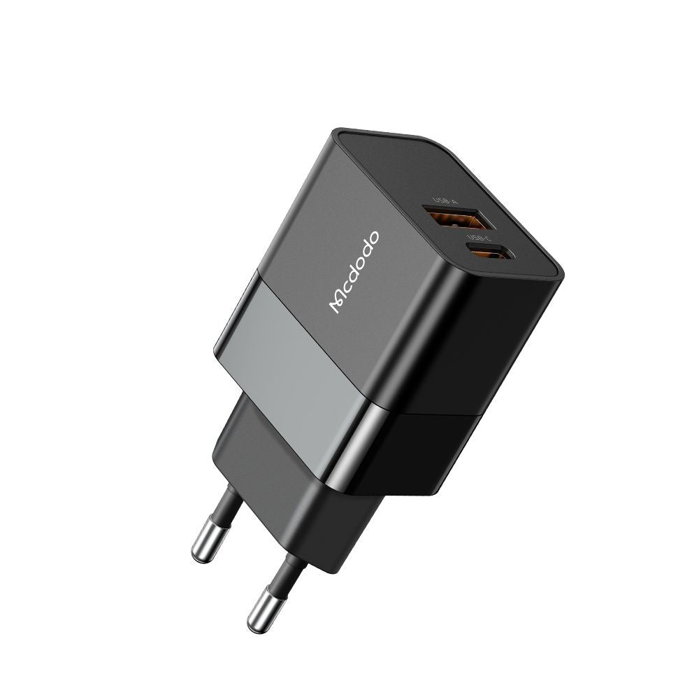 Chargeur Réseau McDodo CH-1951 Hydrogen, 20W, 3A, 1 x USB-A - 1 x USB-C, Noir