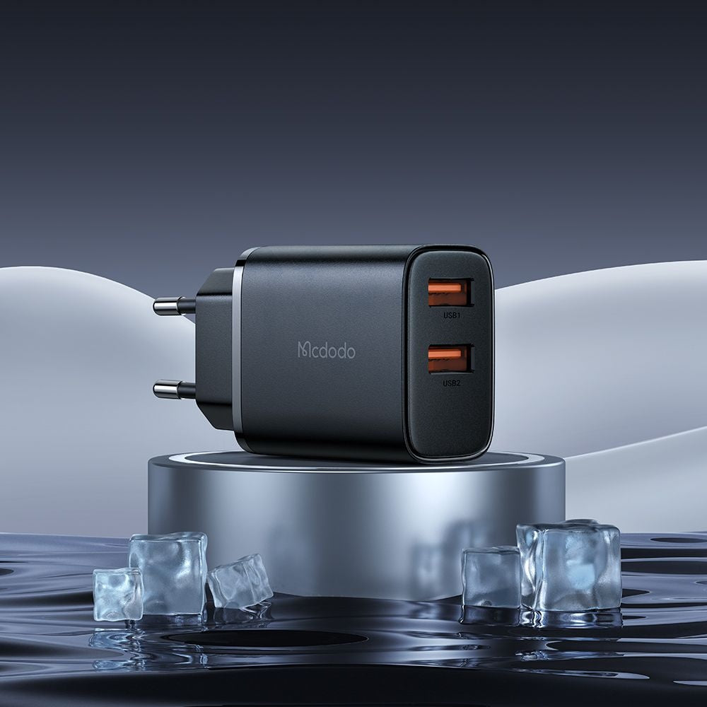 Chargeur Réseau McDodo CH-5070 Beryllium, 12W, 2.4A, 2 x USB-A, Noir