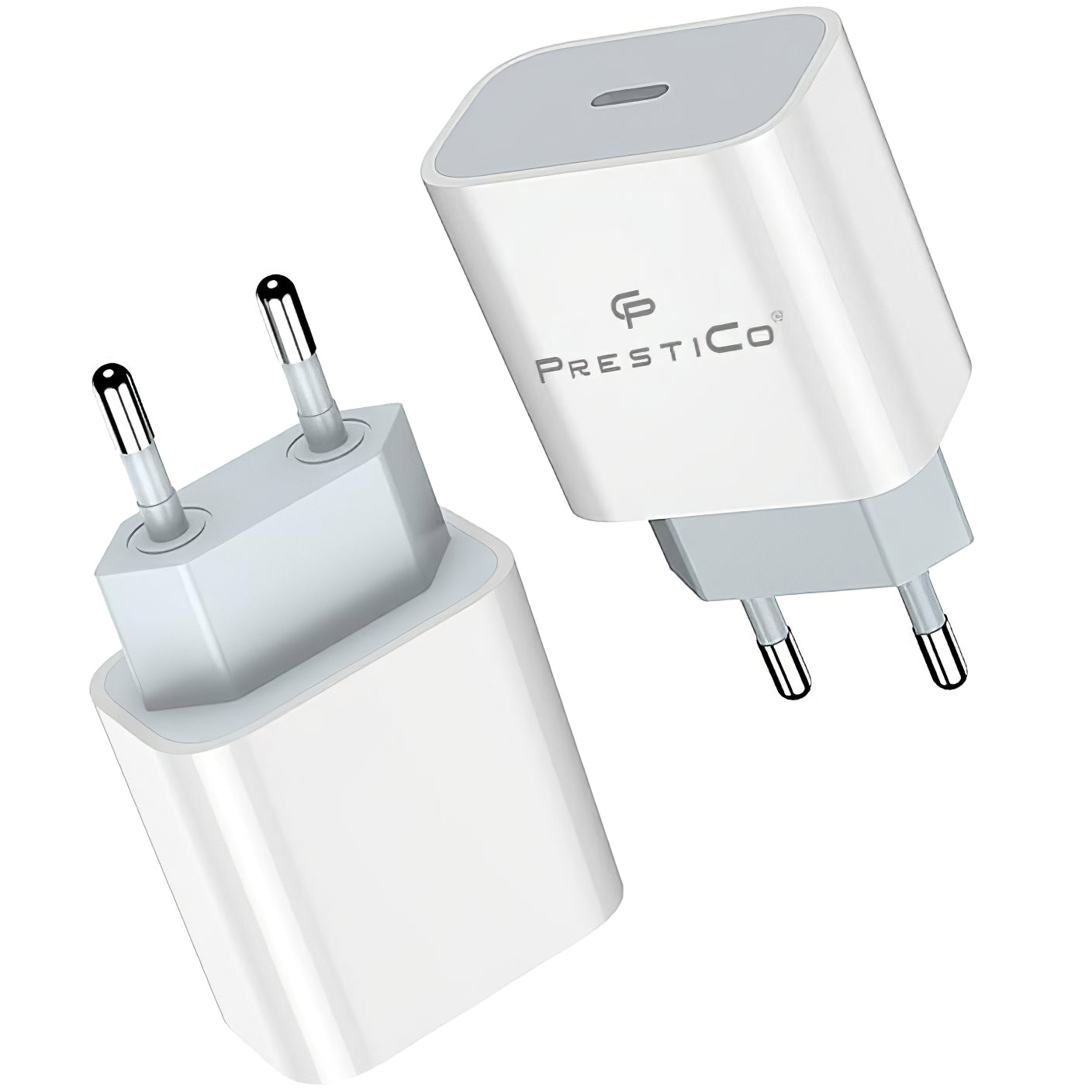 Netzwerk-Ladegerät Prestico F8A Box, 20W, 3A, 1 x USB-C, Weiß