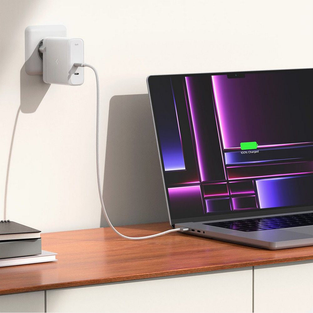 Chargeur Réseau Spigen Arcstation Pro, 140W, 3.25A, 2 x USB-C, Blanc