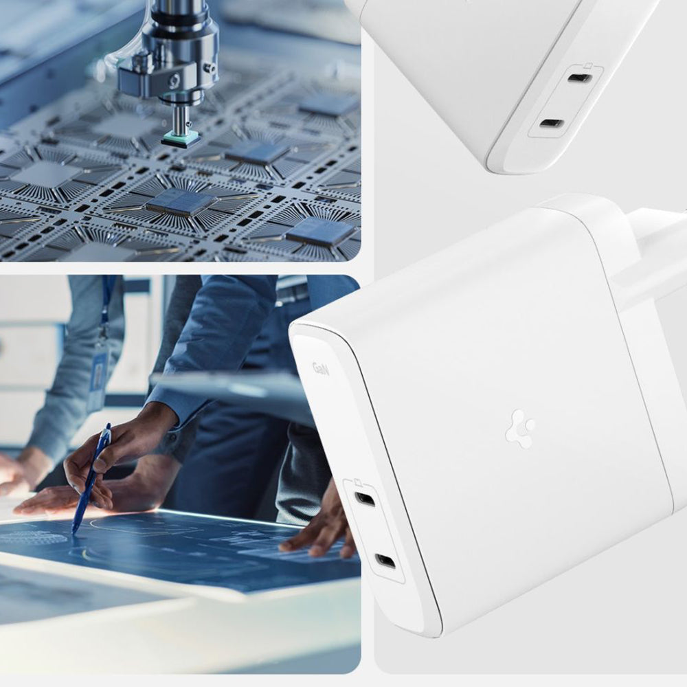 Chargeur Réseau Spigen Arcstation Pro, 140W, 3.25A, 2 x USB-C, Blanc