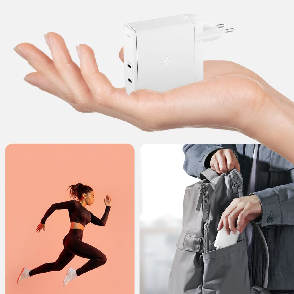 Chargeur Réseau Spigen Arcstation Pro, 140W, 3.25A, 2 x USB-C, Blanc